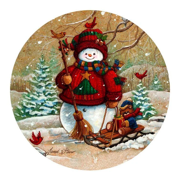 Christmas Dreamy Festive Vibes Snow Pals Coaster (Set of 4)