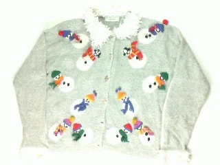 Holiday Lights Snow Scarf Fashion Show-Small Christmas Sweater