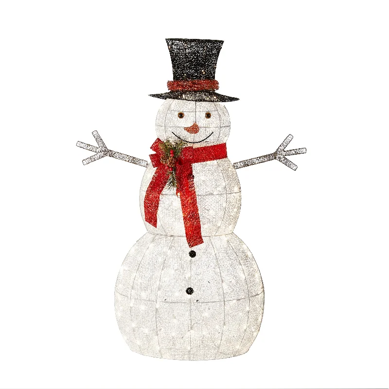 Christmas Peaceful Holiday Nights 60 in. Snowman Decoration with Warm White LED Lights Christmas Peaceful Holiday Nights 60 in. Snowman Decoration with Warm White LED Lights