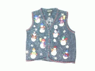 Christmas Snowfall Snowman Frenzy Fun-Small Christmas Sweater