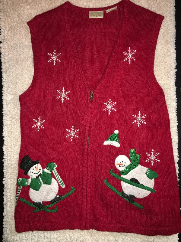 Snowman Ski School Ugly Sweater  Vest