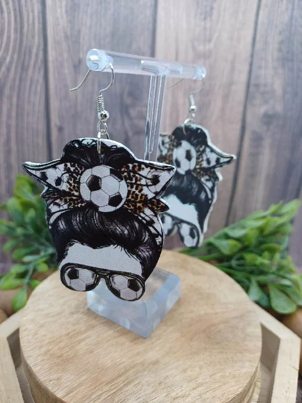 Christmas Holly Jolly Moments Soccer Mom Earrings