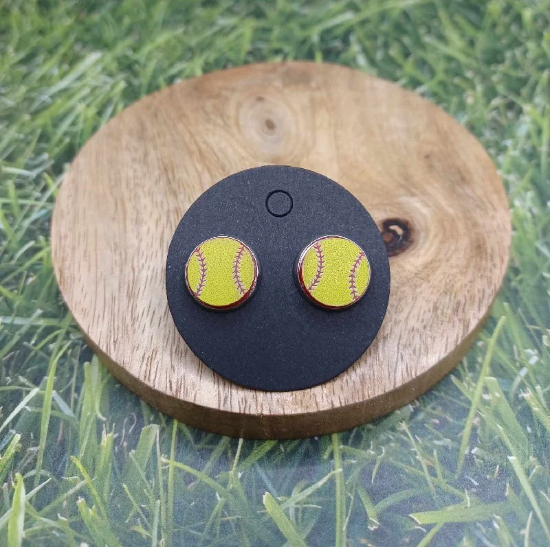 Softball Acrylic Earrings