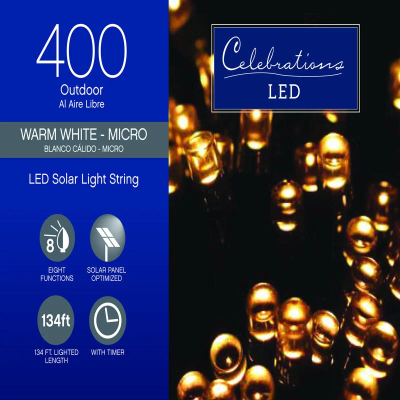 Santa Claus Celebrations LED Micro/5mm Clear/Warm White 400 ct String Christmas Lights 134 ft.