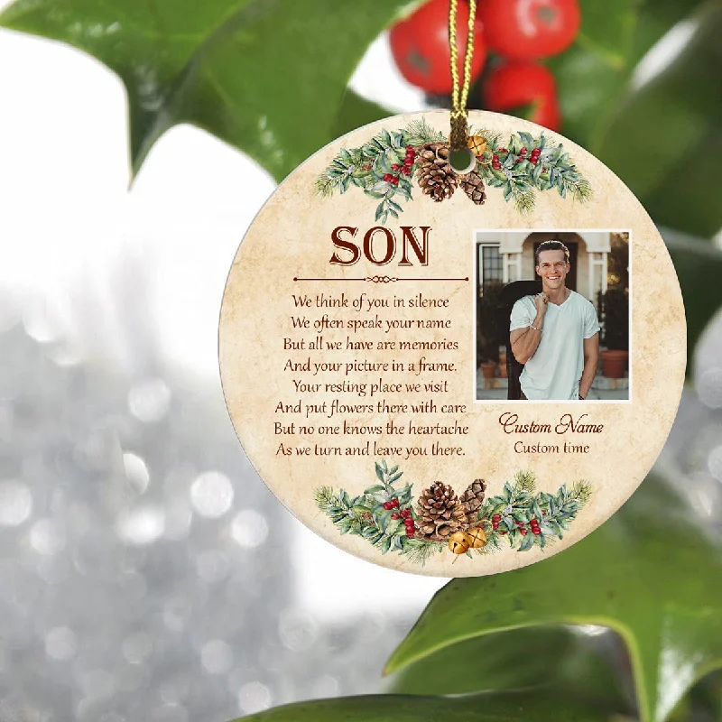 Son Memorial Ornament - My Angel Son, Christmas in Heaven, Son Remembrance Home Decor, Memorial Gift for Loss of Son in Memory, Loss of Child| NOM176 Son Memorial Ornament - My Angel Son, Christmas in Heaven, Son Remembrance Home Decor, Memorial Gift for Loss of Son in Memory, Loss of Child| NOM176