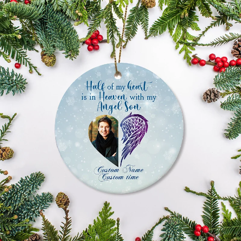 Son memorial personalized ornament Christmas Son in Heaven remembrance sympathy gift loss of Son NOM249 Son memorial personalized ornament Christmas Son in Heaven remembrance sympathy gift loss of Son NOM249