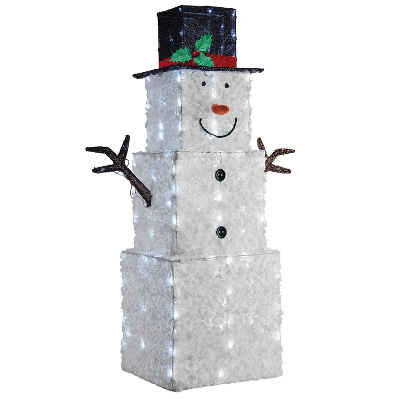Christmas Icy Wonderland 42 in. Snowman Decoration with Cool White LED Lights
