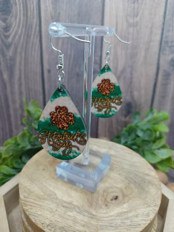 Christmas Cookies St Patrick's Day Acrylic Earrings