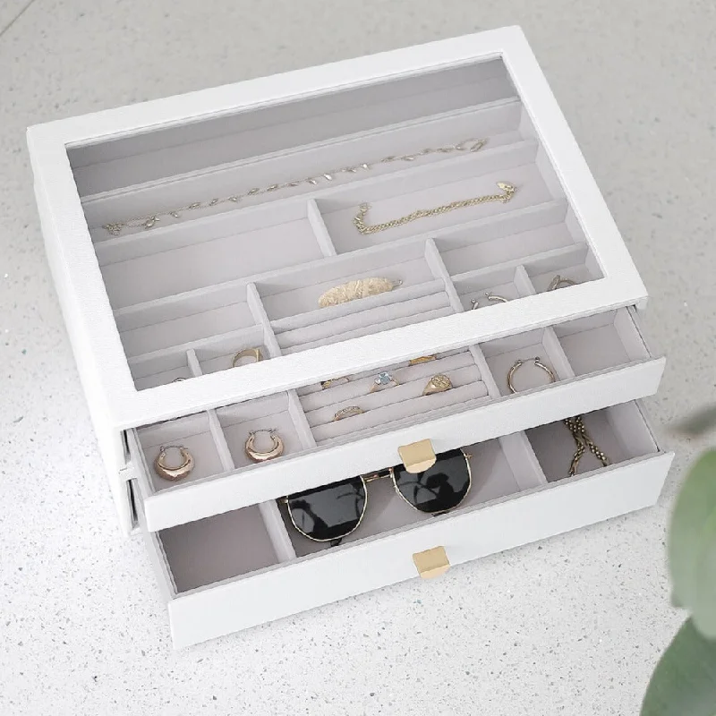 Christmas Cookies Stackers White Supersize Jewellery Box - Set of 2 - 76055