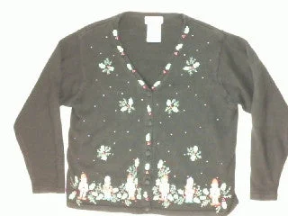 Christmas Classic Fireplace Setting Standing Guard of the Presents-Large Christmas Sweater Christmas Classic Fireplace Setting Standing Guard of the Presents-Large Christmas Sweater
