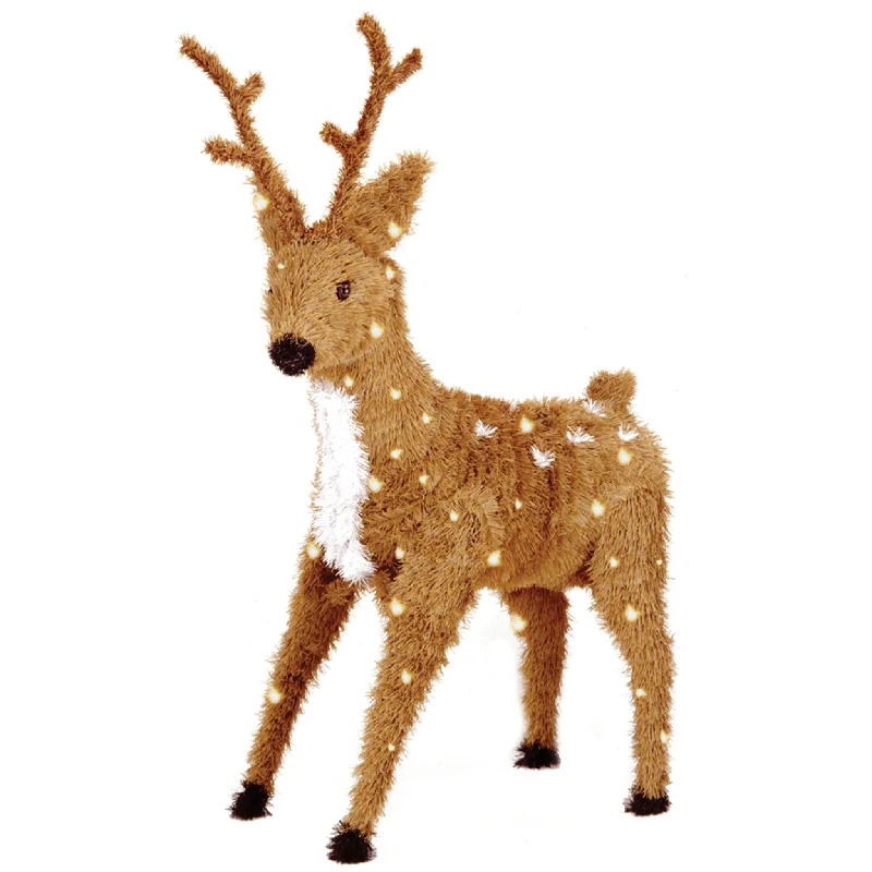Holiday Season 36 in. Standing Reindeer with Clear Lights