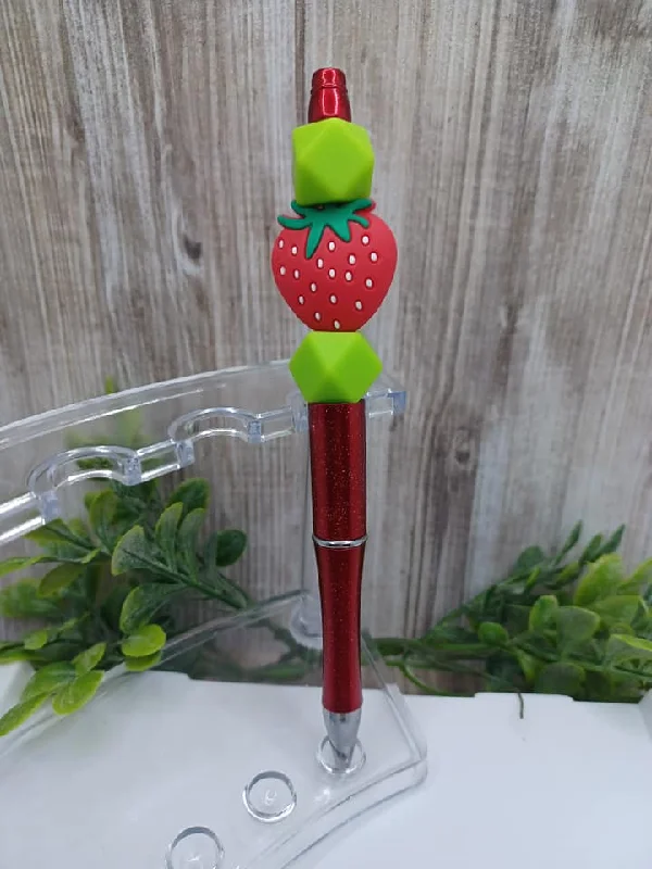 Christmas Tree Strawberry Beaded Ink Pen