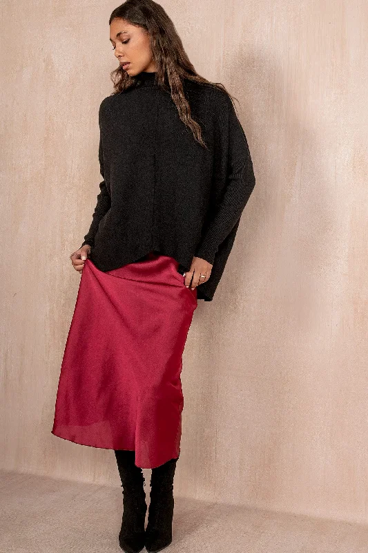 Christmas Festive Festivities Susanna Black Knit High Neck Jumper