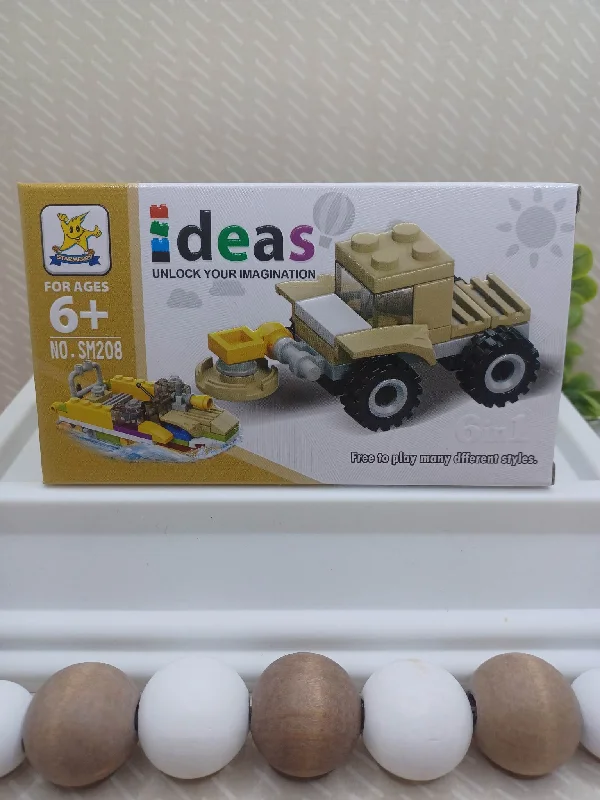 Christmas Celebration Tan Truck Building Block Set