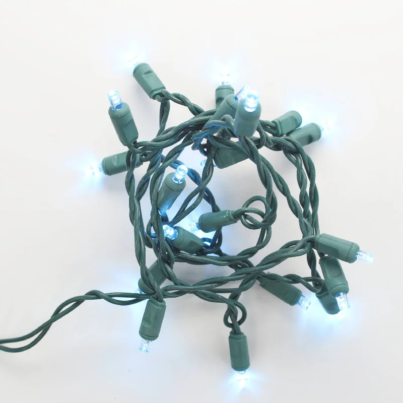 Christmas Cozy Indoor Nights 20-light Teal LED Craft Lights, Green Wire