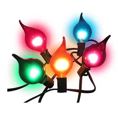 Christmas Frosted Christmas Trees Tear Drop Light Set, Frosted Bulbs, 15-Ct.