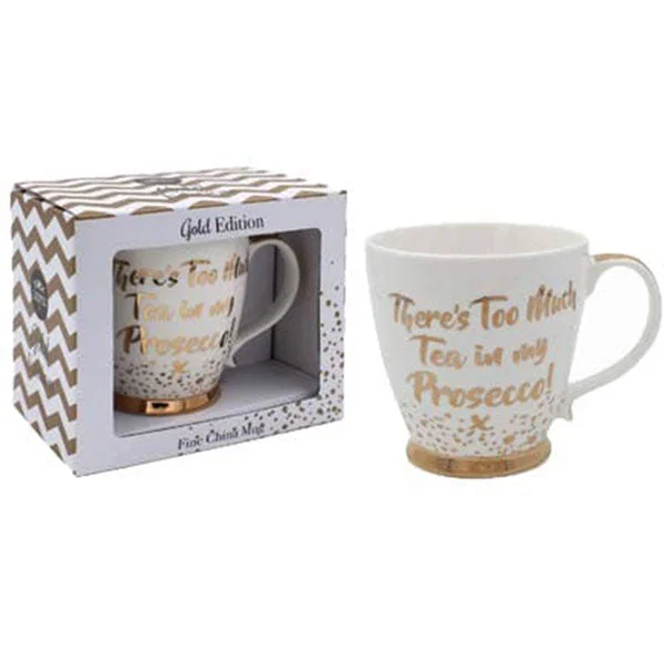 Christmas Storytelling Around Fire There's Too Much Tea In My Prosecco China Mug
