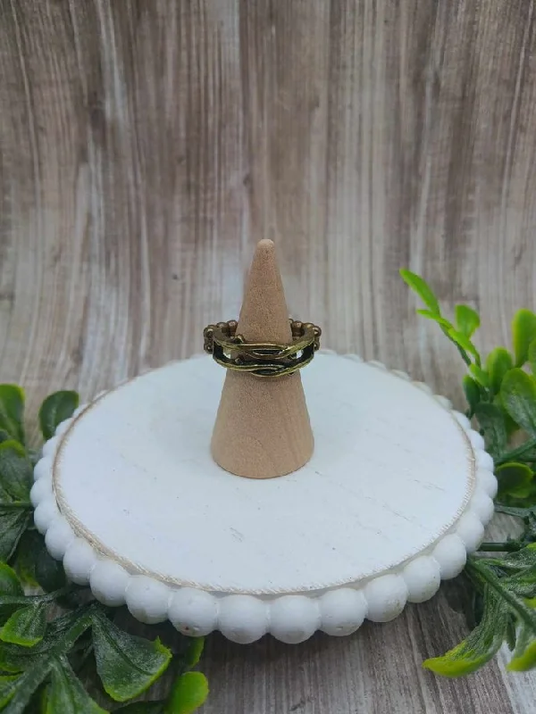 Christmas Fireplace Thin Brass Ring