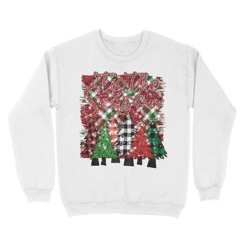 Tis The Season Christmas Tree buffalo Plaid Sweatshirt, Family Christmas Shirts FFS - IPHW1900 Tis The Season Christmas Tree buffalo Plaid Sweatshirt, Family Christmas Shirts FFS - IPHW1900