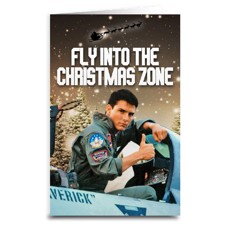 Christmas Winter Scenery Top Gun "Fly Into the Christmas Zone" Card