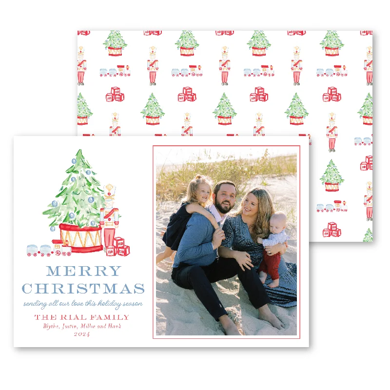 Festive Season Toy Soldier Holiday Card | Horizontal