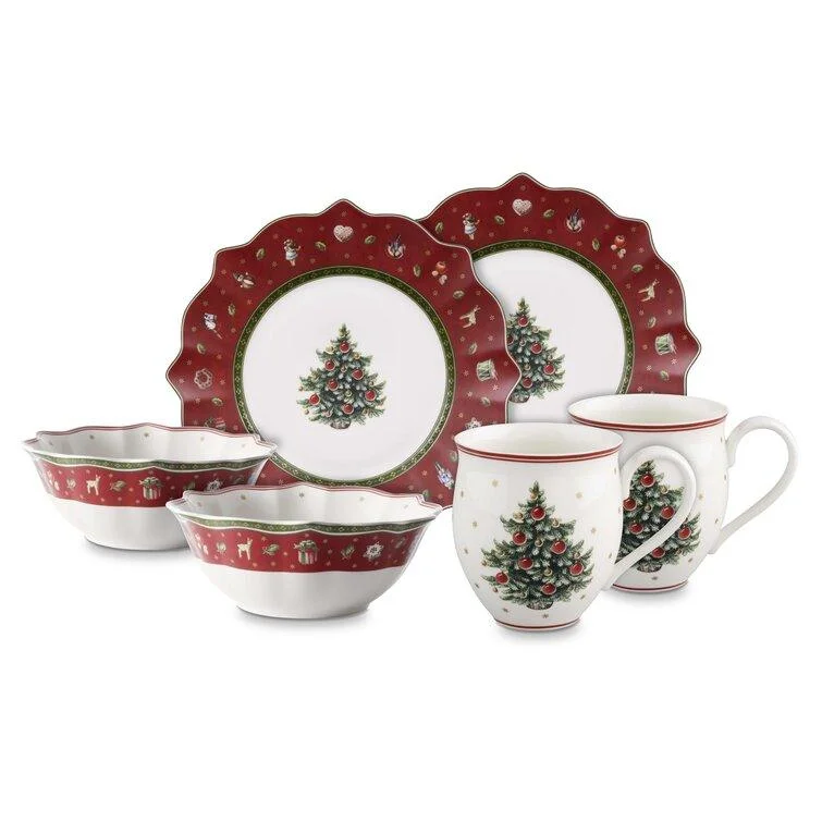 Christmas Candles Toy's Delight 6 Piece Dinnerware Set, Service for 2