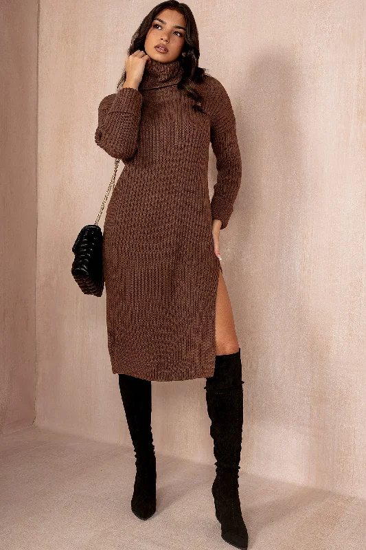 Christmas Eve Uchenna Chocolate Knit Dress