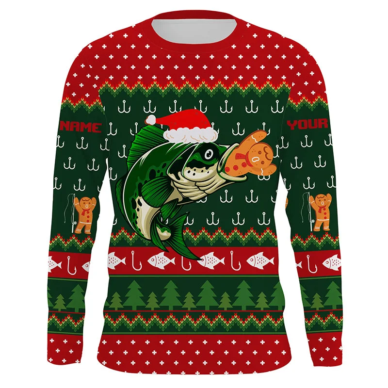 Ugly Christmas Sweater Gingerbread Bass Fishing Shirt, Christmas Fishing Gift for men, women, kid TTN104 Ugly Christmas Sweater Gingerbread Bass Fishing Shirt, Christmas Fishing Gift for men, women, kid TTN104