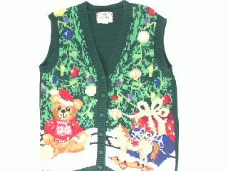 Christmas Handmade Pine Wreaths Under the Tree And Waiting- Small Christmas Sweater