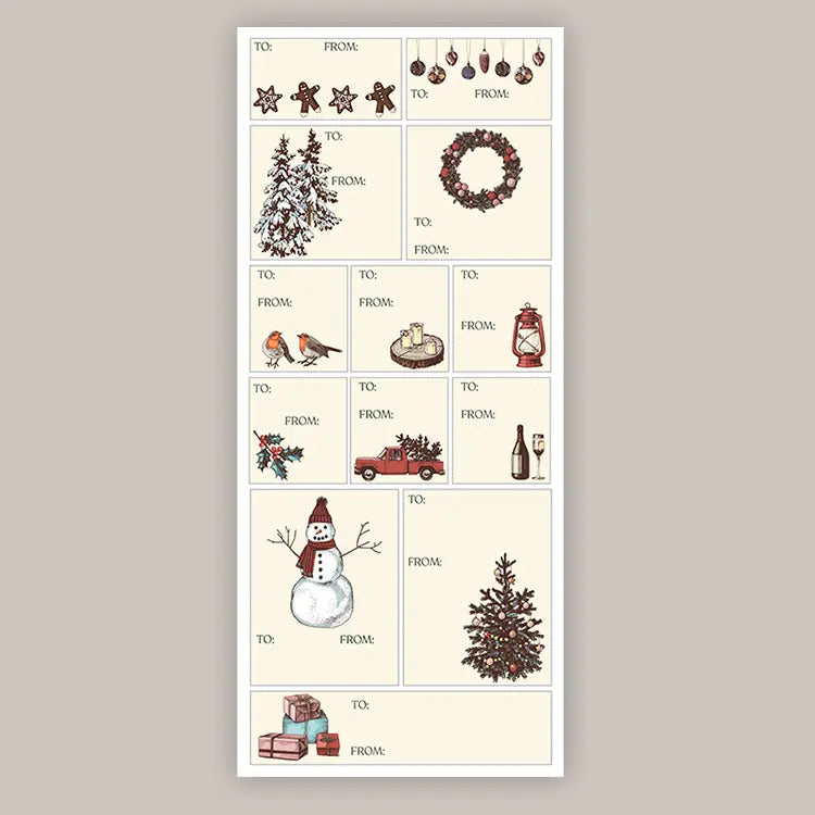 Vintage Christmas Tags (Sticker Sheet)