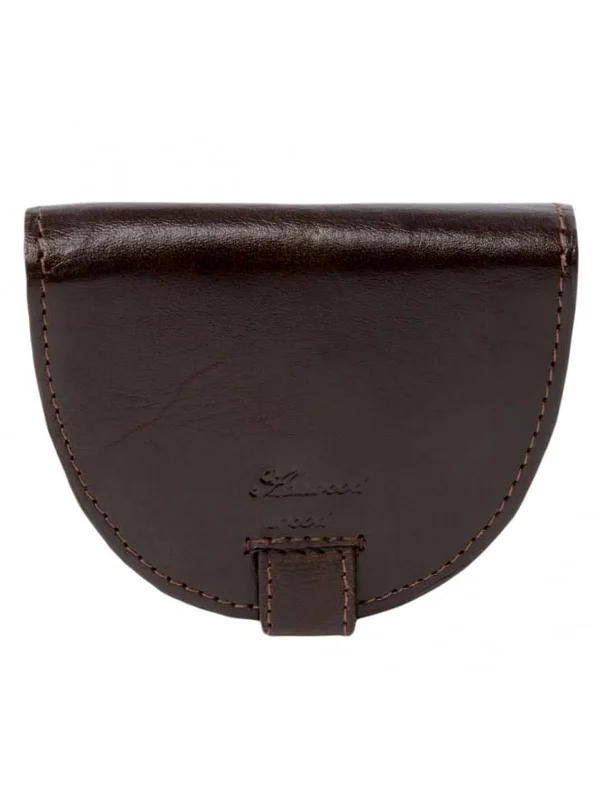 Holiday Fun Vintage Style Small Dark Brown Leather Coin Purse