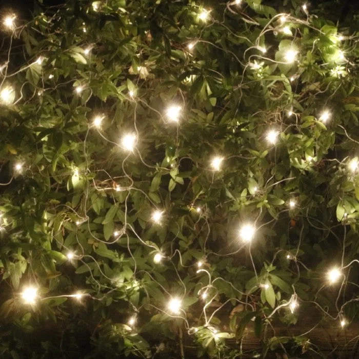 Christmas Twinkling Star Lights 100-light M5 Warm White LED Net Lights, White Wire