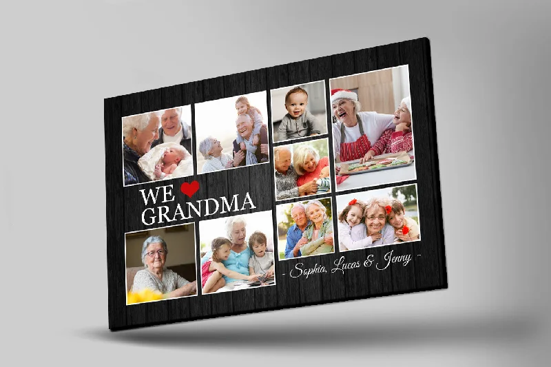 We Love Grandma Personalized Canvas, Custom Photo Collage, Grandma Mother's Day Canvas, New Grandma Gift N2479 We Love Grandma Personalized Canvas, Custom Photo Collage, Grandma Mother's Day Canvas, New Grandma Gift N2479