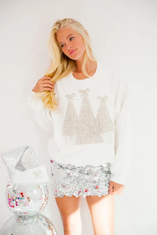 Christmas Hot Chocolate WHIMSICAL WINTER WHITE PULLOVER