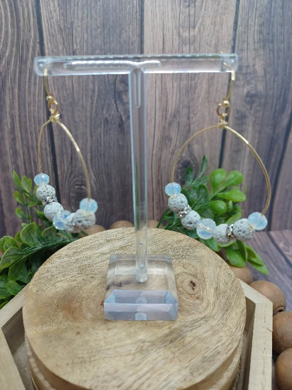 Christmas Traditions White Beaded Earrings