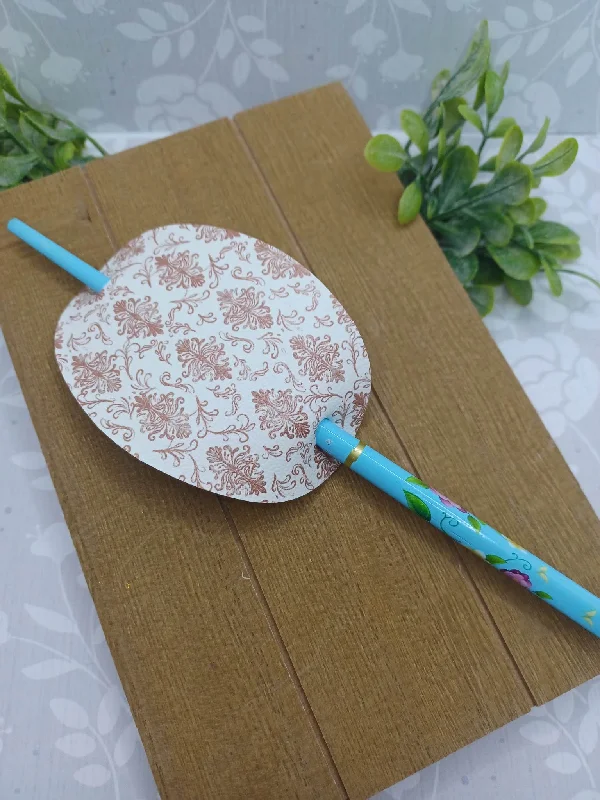 Christmas Winter Forest Walks White & Brown Patterned Ponytail Accessory w/ Blue Floral Hair Stick Christmas Winter Forest Walks White & Brown Patterned Ponytail Accessory w/ Blue Floral Hair Stick