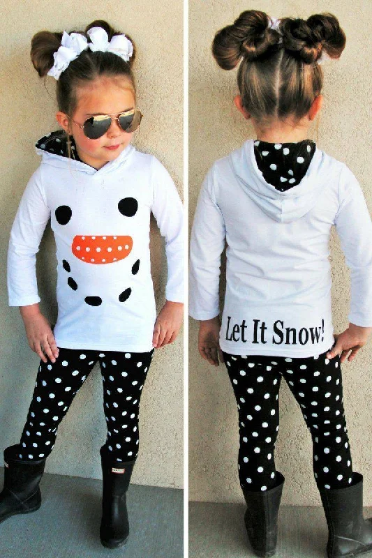 White Snowman Hoodie Pant Set