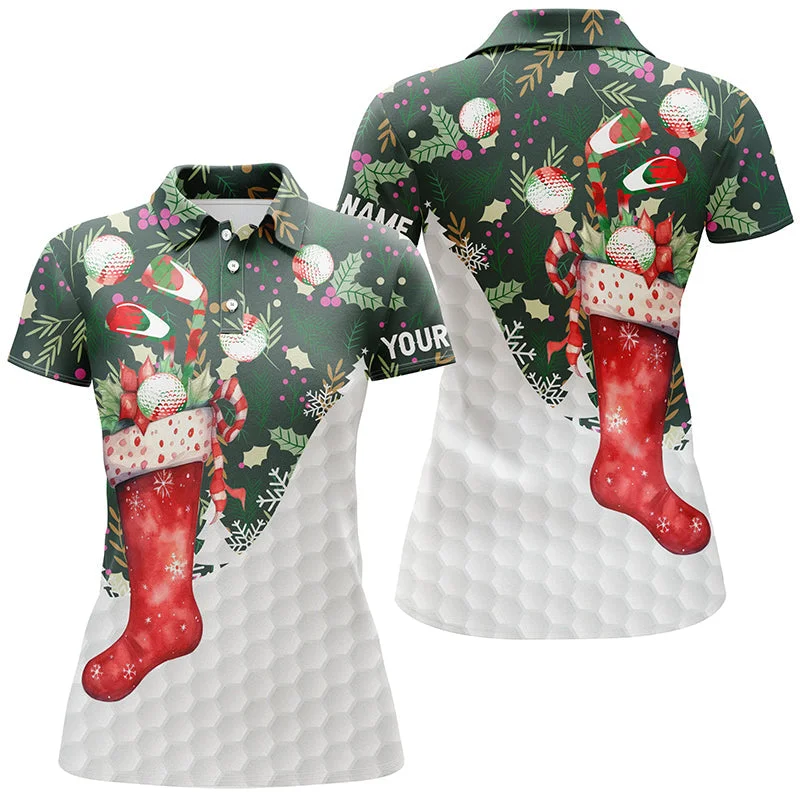 Christmas Sock With Golf Balls Womens Golf Tops Christmas Golf Shirts For Women Golf Gifts LDT0475 Christmas Sock With Golf Balls Womens Golf Tops Christmas Golf Shirts For Women Golf Gifts LDT0475