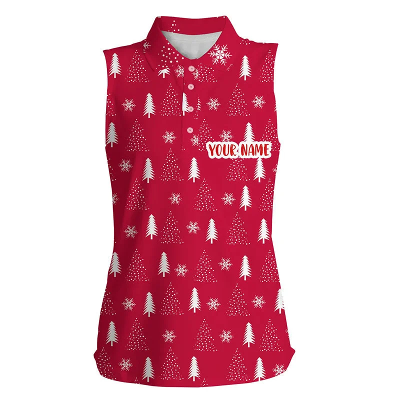 Christmas Tree Seamless Red Womens Sleeveless Golf Tops Customized Golf Shirts For Women Golf Gifts LDT0618 Christmas Tree Seamless Red Womens Sleeveless Golf Tops Customized Golf Shirts For Women Golf Gifts LDT0618