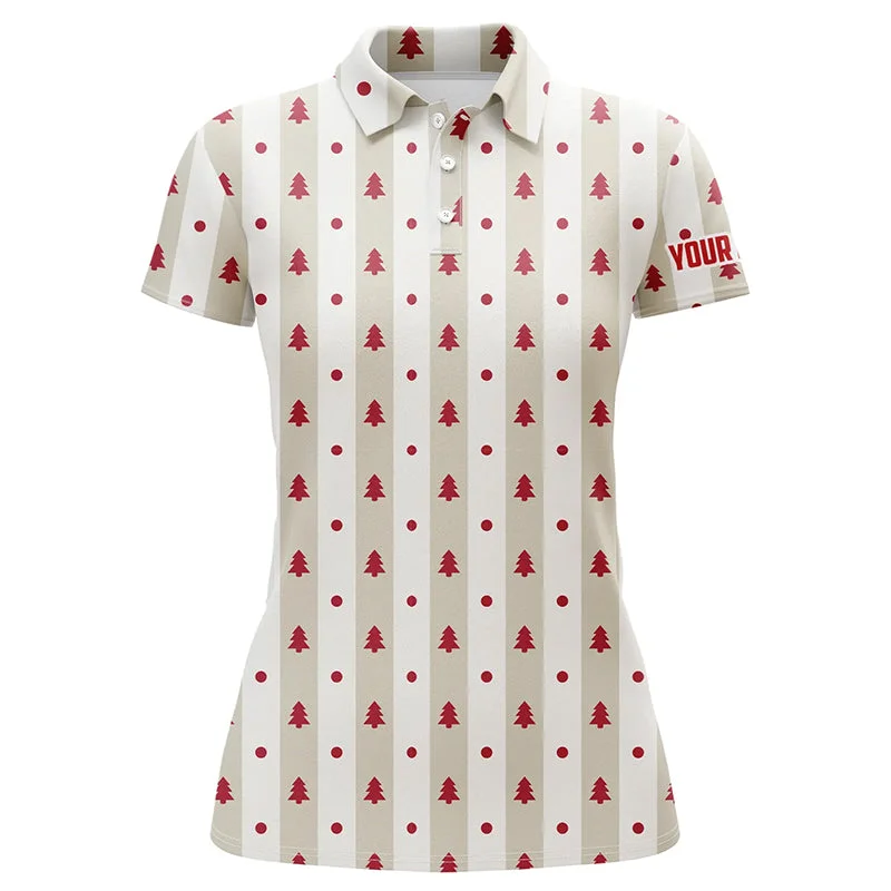 Christmas Tree Vintage Womens Golf Polo Shirt Custom Golf Outfit For Women Best Golf Gifts LDT0640 Christmas Tree Vintage Womens Golf Polo Shirt Custom Golf Outfit For Women Best Golf Gifts LDT0640