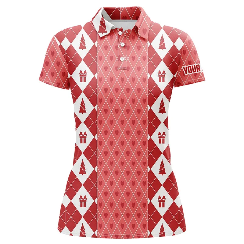 Christmas Gifts & Trees Pink Red Women Golf Polos Custom Golf Shirts For Women Cute Golf Gift LDT0641 Christmas Gifts & Trees Pink Red Women Golf Polos Custom Golf Shirts For Women Cute Golf Gift LDT0641