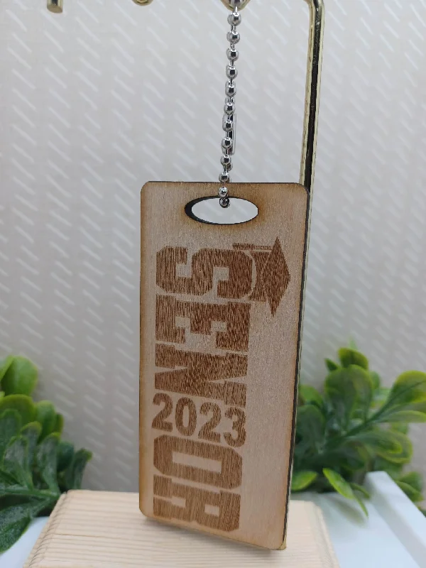 Christmas Spirit Wooden Engraved Seniors 2023 Keychain