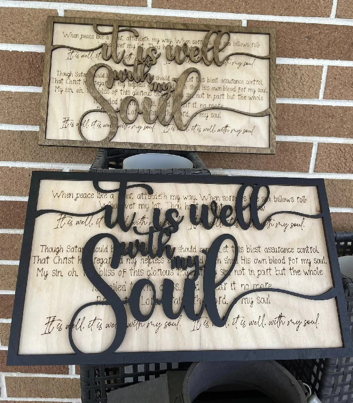 Christmas Baking Wooden It is Well with my Soul Sign