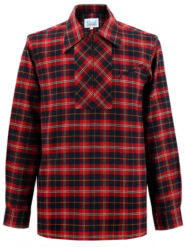 Christmas Magic Woodsman Redwood Tartan Red Vintage Style Leisure Shirt
