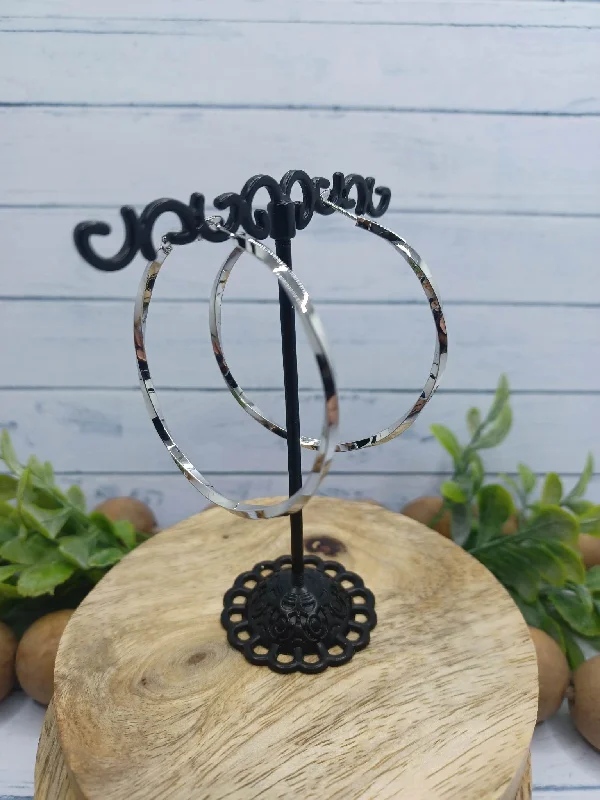 Christmas Cozy Warm Blankets Wrapped Silver Hoop Earrings