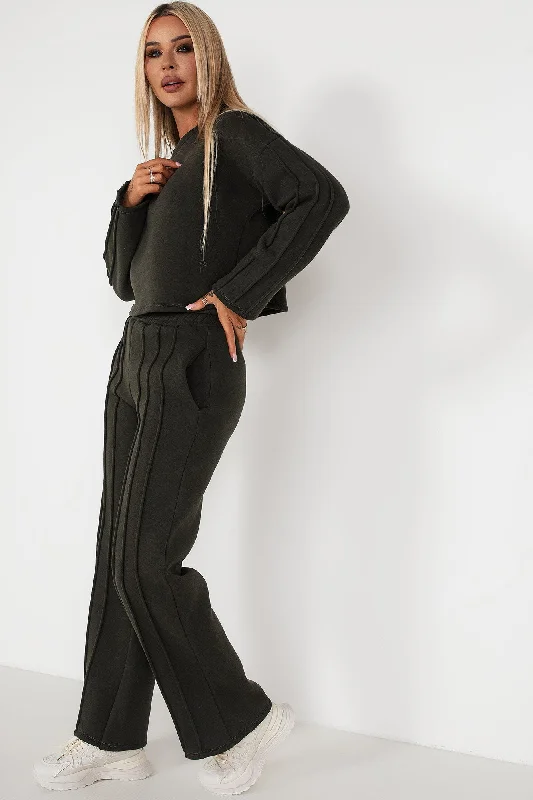 Christmas Cozy Indoor Fireplace Zendaya Khaki Jogger Co Ord