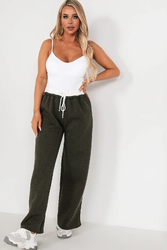 Christmas Festive Wonderland Zilda Khaki Wide Leg Joggers