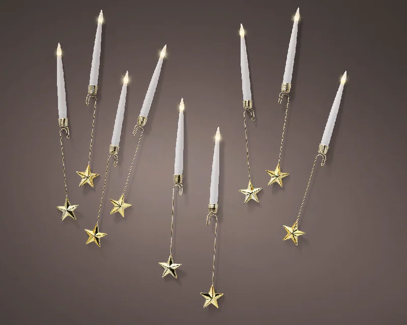 Christmas Festive Santa Hats 10 LED Candle Lights with Metal Star Holder by Kaemingk Christmas Festive Santa Hats 10 LED Candle Lights with Metal Star Holder by Kaemingk