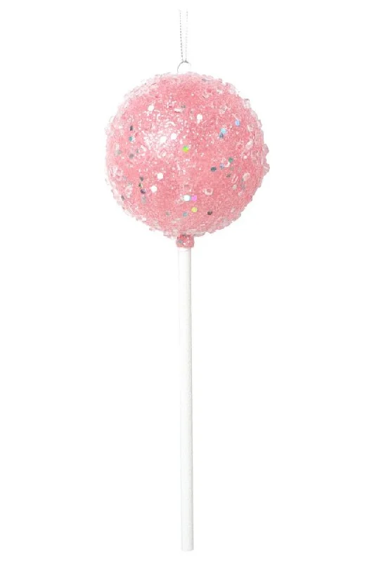 Christmas Celebration 10" Pink Round Lollipop Ornament (Set of 3)
