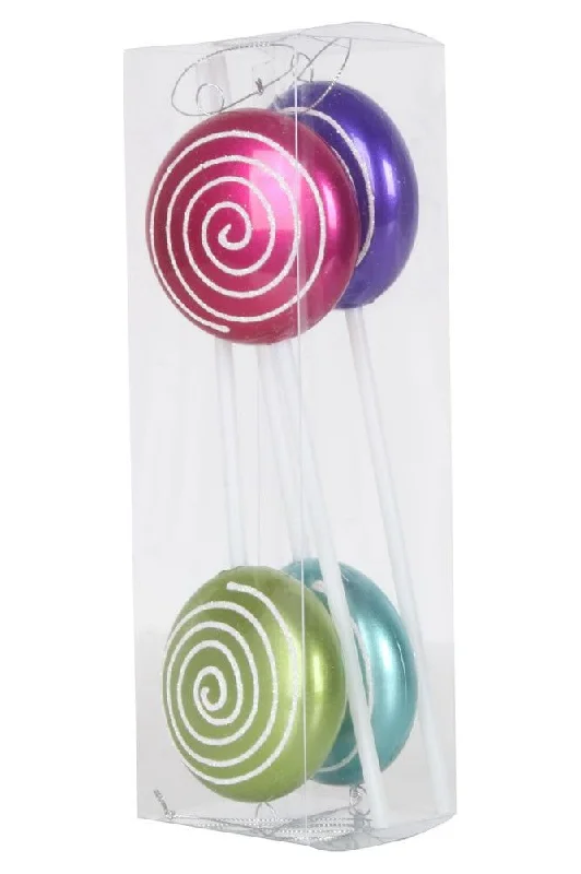 Holiday Season 10" Swirl Lollipops: Assorted Colors (Set of 4)